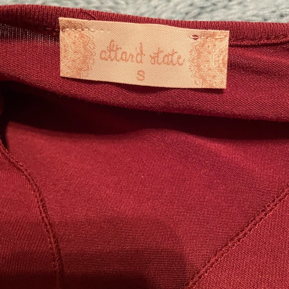 Alter’d State Faux Wrap Shirt Drapey Maroon Size Small - Picture 2 of 7